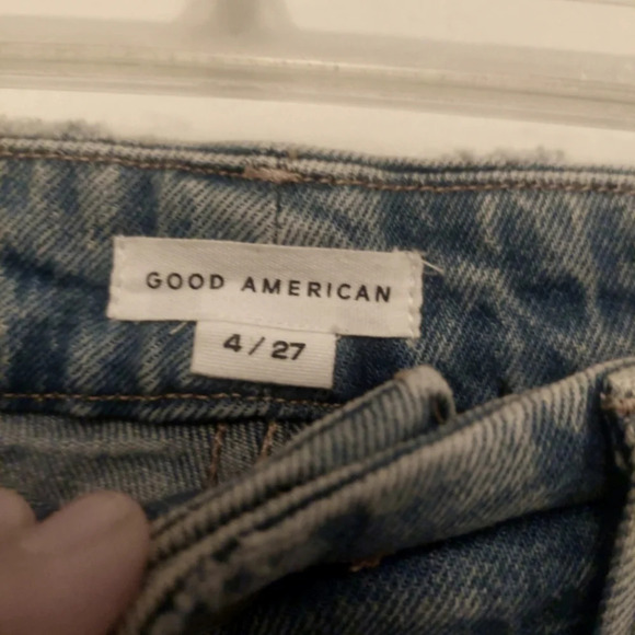 New Good American Good Boy split hem jeans size 4/27 - Picture 9 of 9